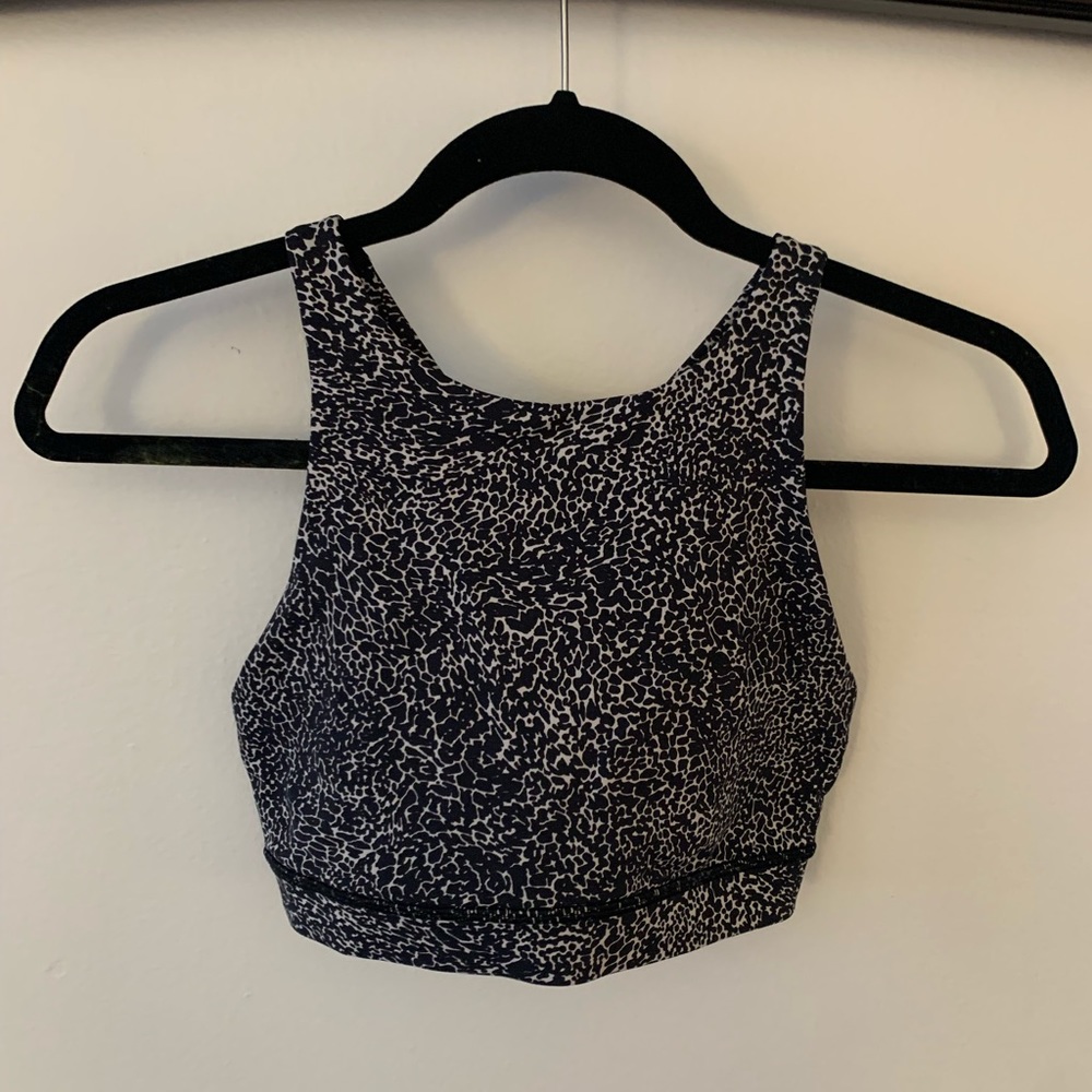 Lululemon animal print high neck bra, size 4